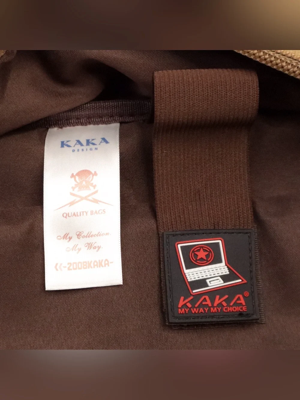 KAKA Design Convertible Backpack Duffel Bag Canvas Travel Hiking Luggage Khaki